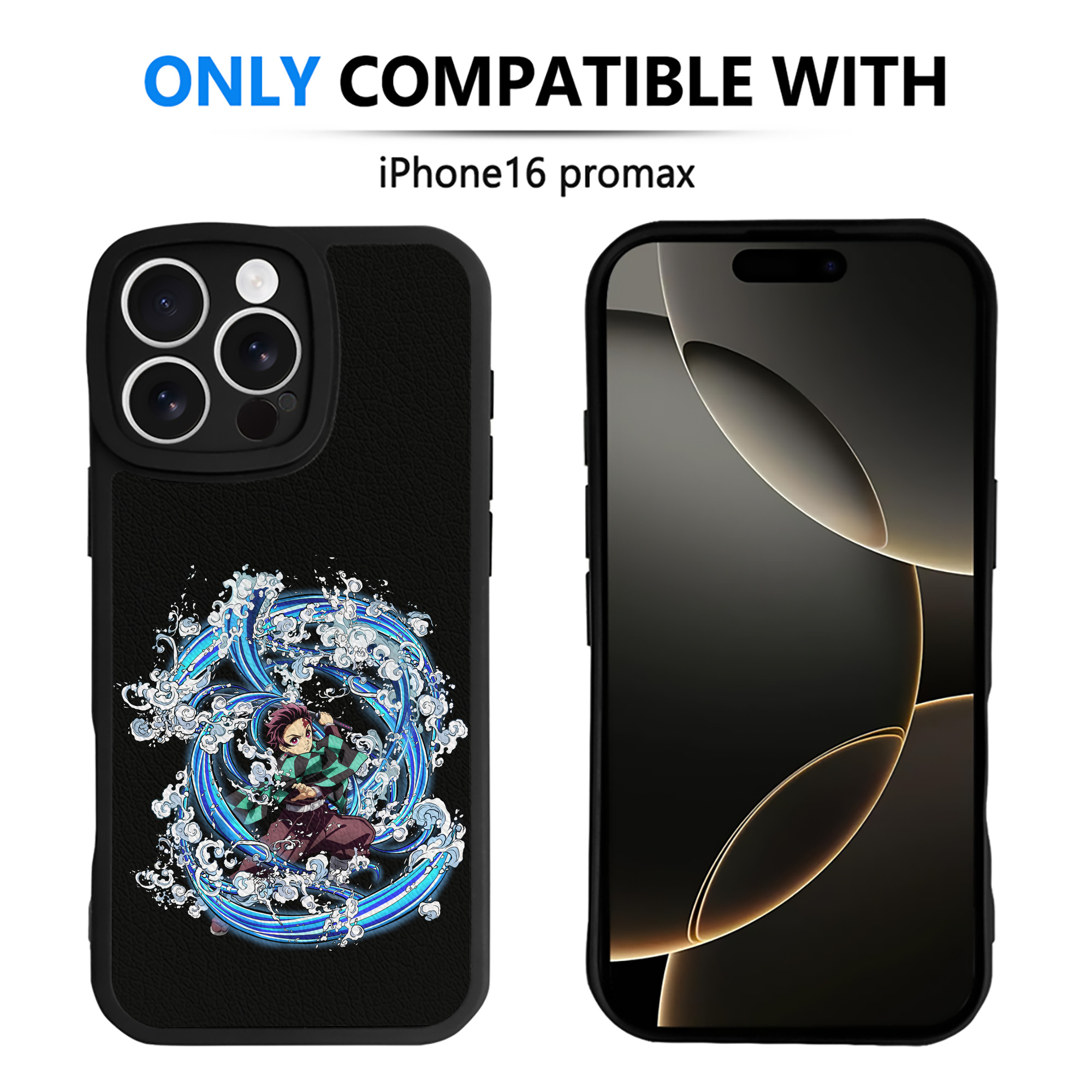 （画像用） 鬼滅の刃 竈門 炭治郎／かまど たんじろう Kamado Tanjirou 【iPhone 16シリーズ対応】シリコンスマホケース（レザー調） 材質：シリコン